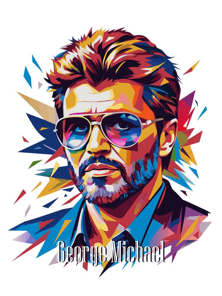 George Michael 01 Portrait Music Icon Style WPAP Pop Art