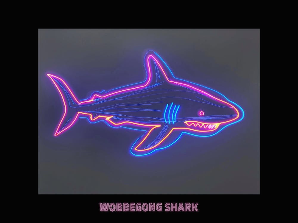 Neon Pink Aqua Wobbegong Shark Poster 5