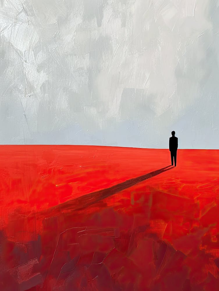 Man In Red Minimalism