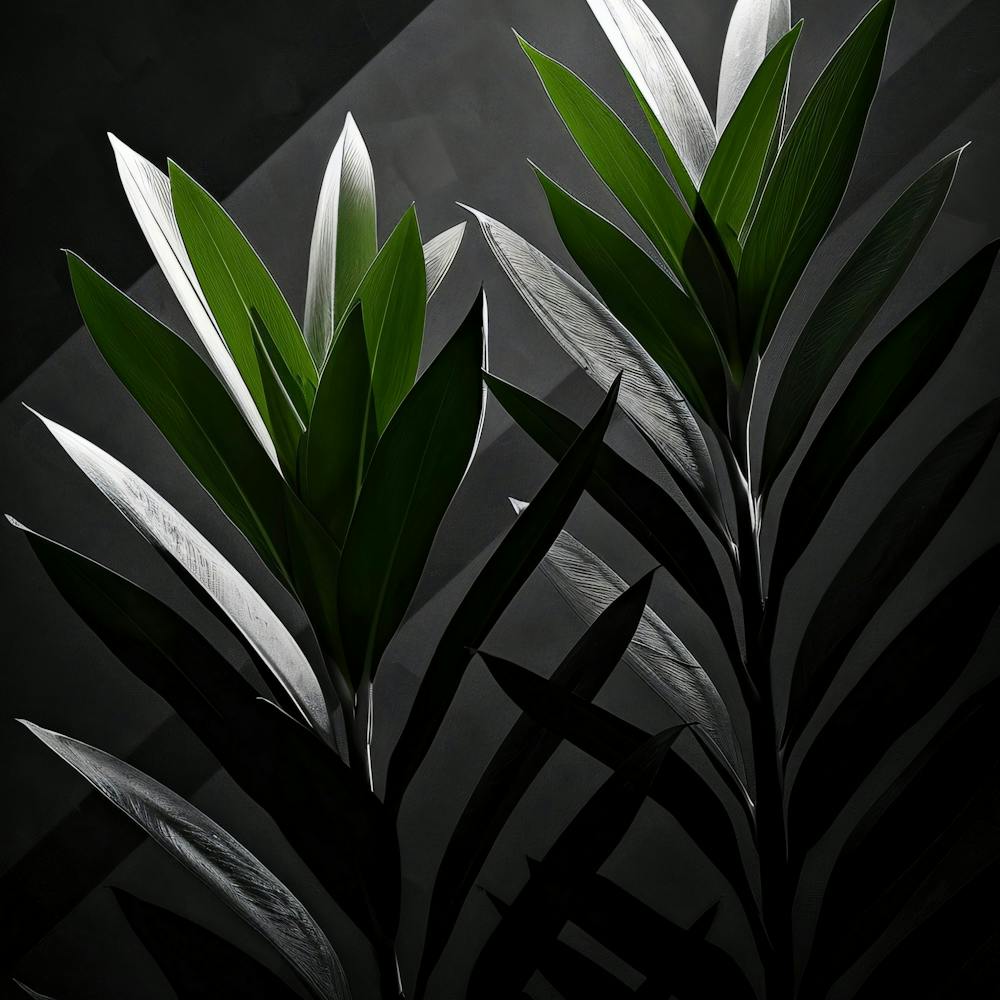 Black And White Plants