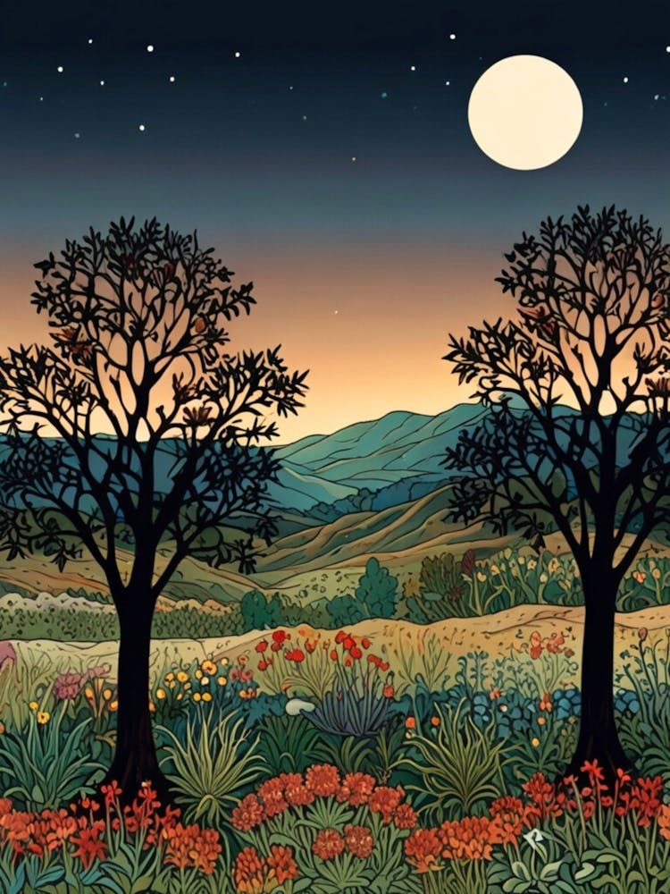 William Morris Moonlight In The Meadow 6