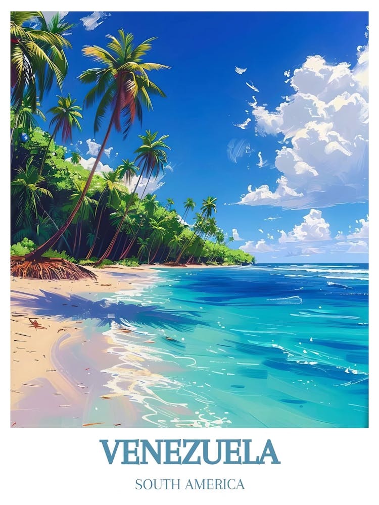 Venezuela Art Venezuela Poster Venezuela Print Venezuela Wall Art Venezuela Travel Print Venezuela Canvas Venezuela Framed