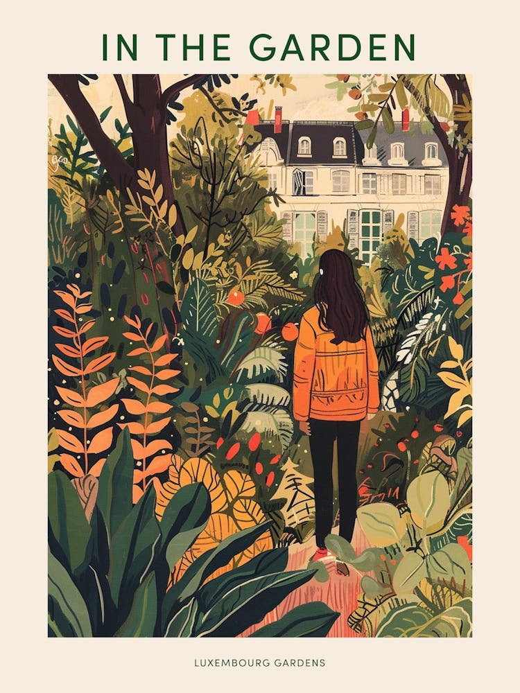 In The Garden Poster Luxembourg Gardens France 2