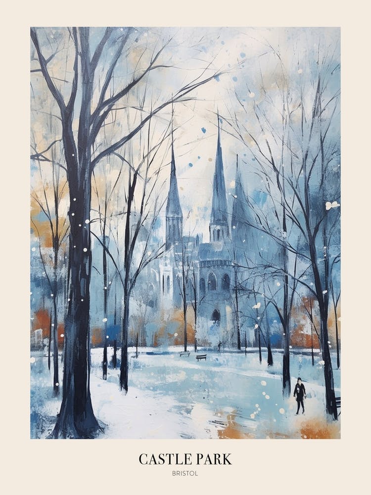 Winter City Park Poster Castle Park Bristol 1