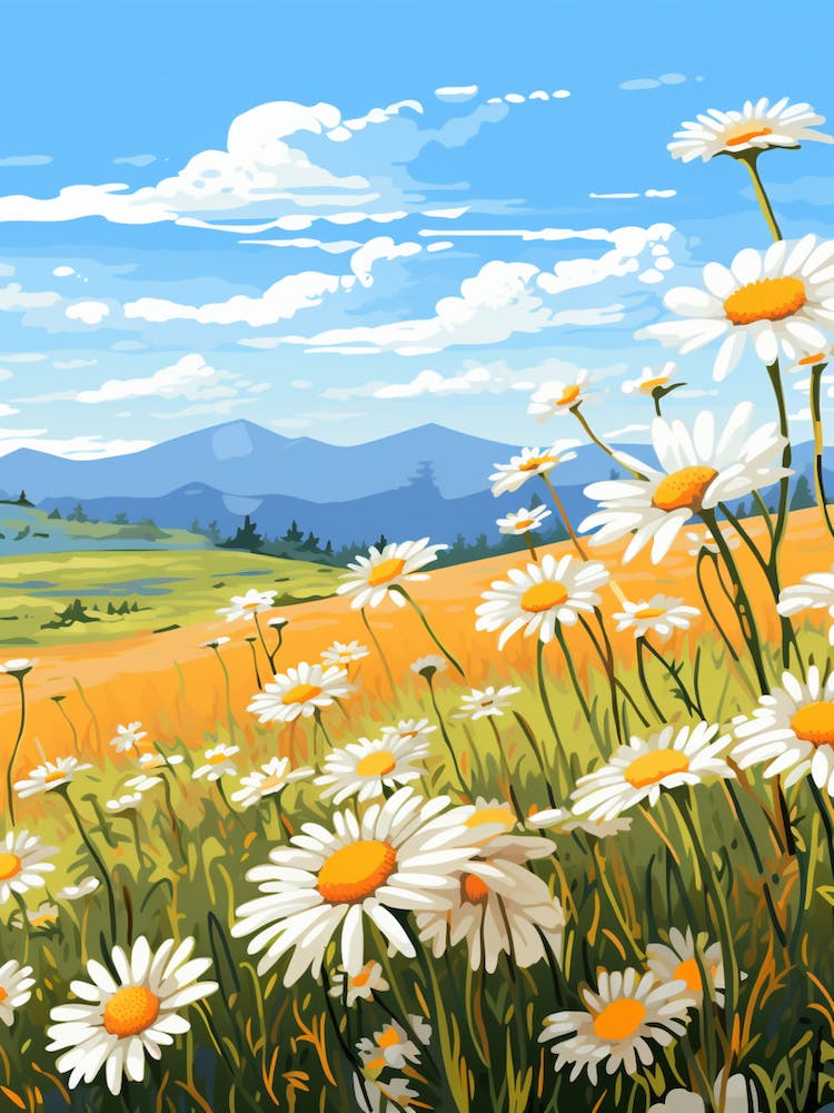 Gänseblümchen Wildblume Auf einem Feld Im Southwestern-Stil (3)