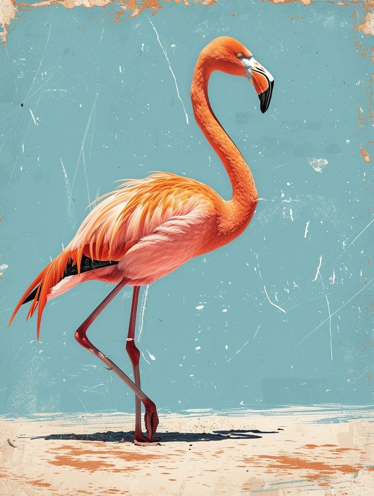 Greater Flamingo East Africa Kenya Tropical Illustration 5