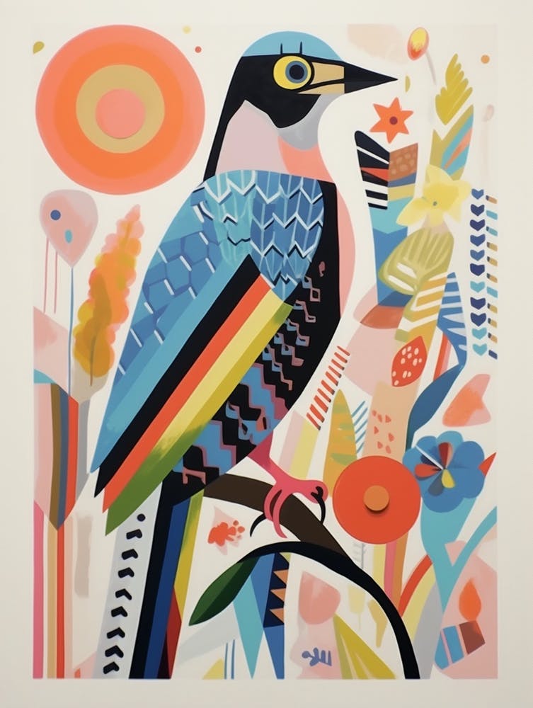 Scandi Coloré Oiseau Faucon 2