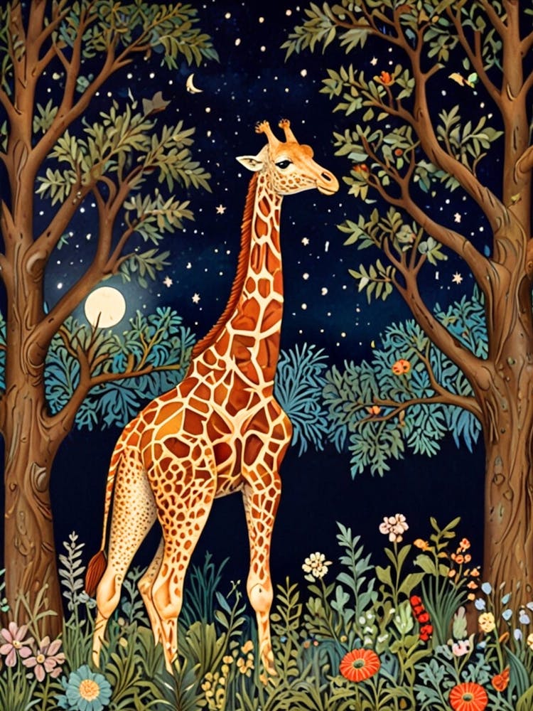 William Morris Giraffe In The Forest 3