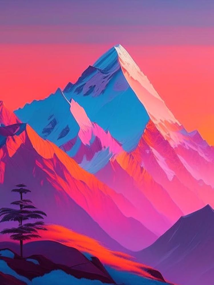 Mount Everest Dreamy Sunset 3