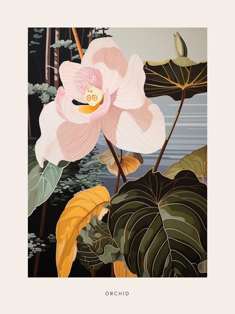 Flower Illustration Orchid 4 Poster