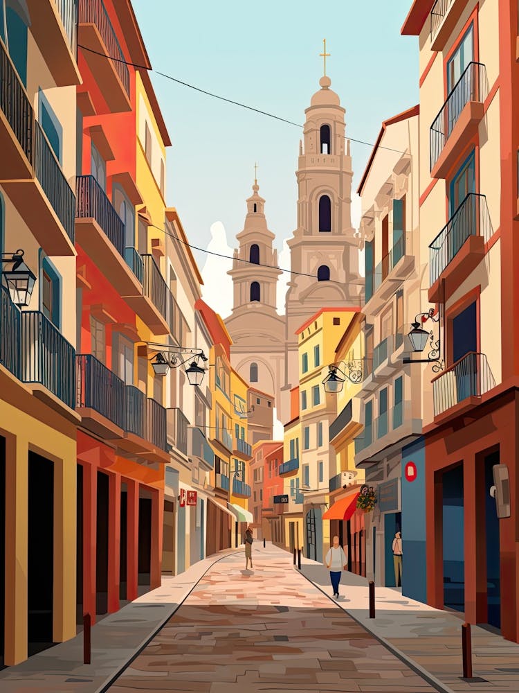 San Sebastian, Spanien, Grafische Illustration 3