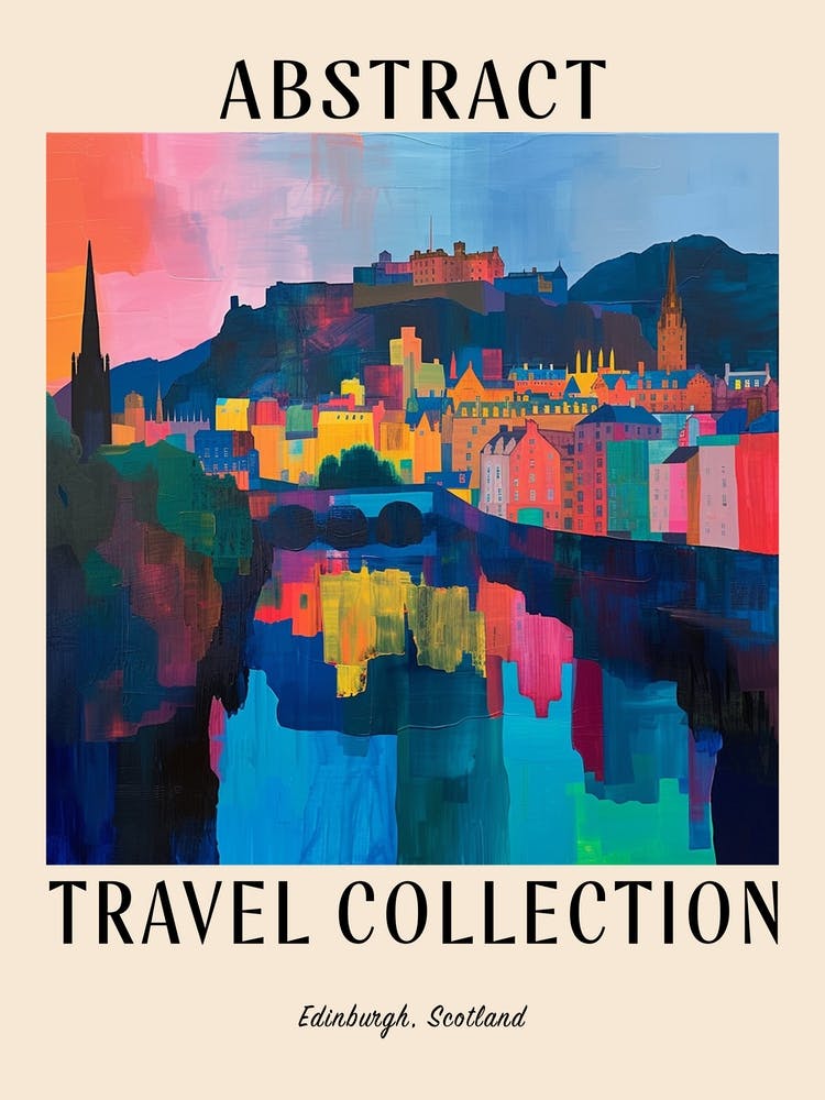 Abstract Travel Collection Poster Edinburgh Scotland 1
