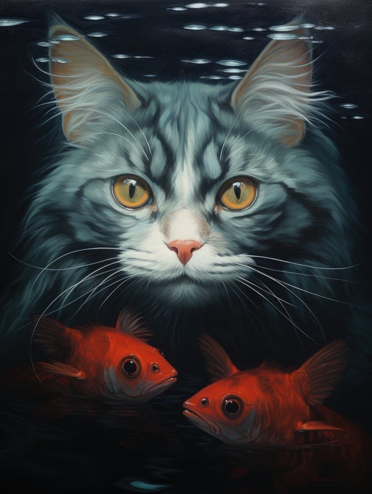 Cat And Koi