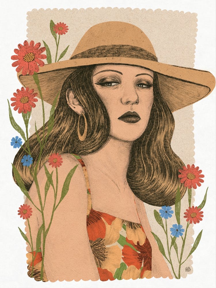 Summer Girl In Hat