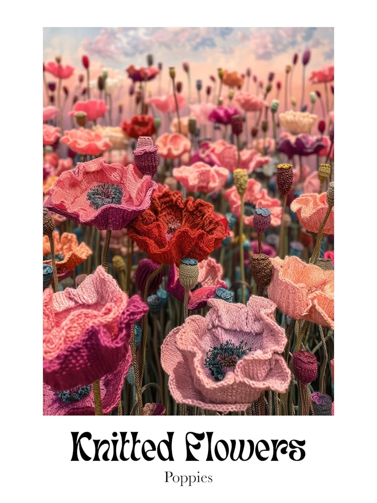 Knitted Flowers Poppies