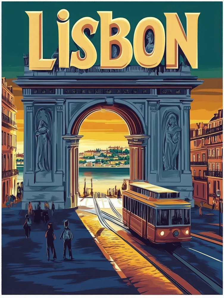 Aihrgdesign Ein Retro Reiseplakat Für Lissabon 1