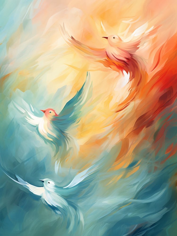 Bird Flock Watercolour 1