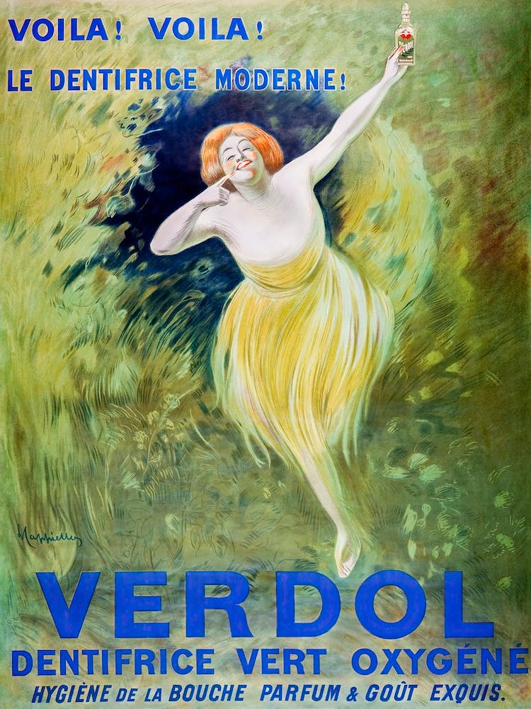 Verdol, Oxygenated Green Toothpaste, Leonetto Cappiello