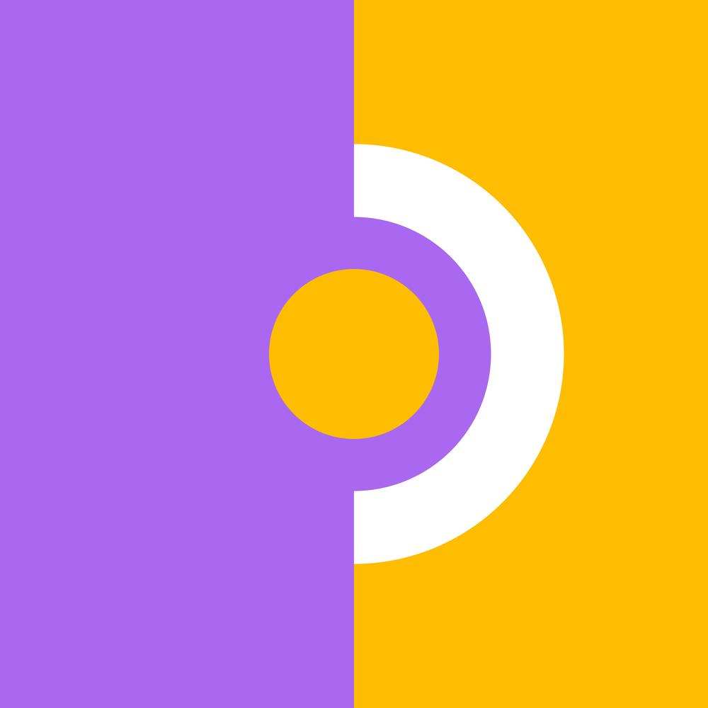Circle within Circle In Purple and Yellow