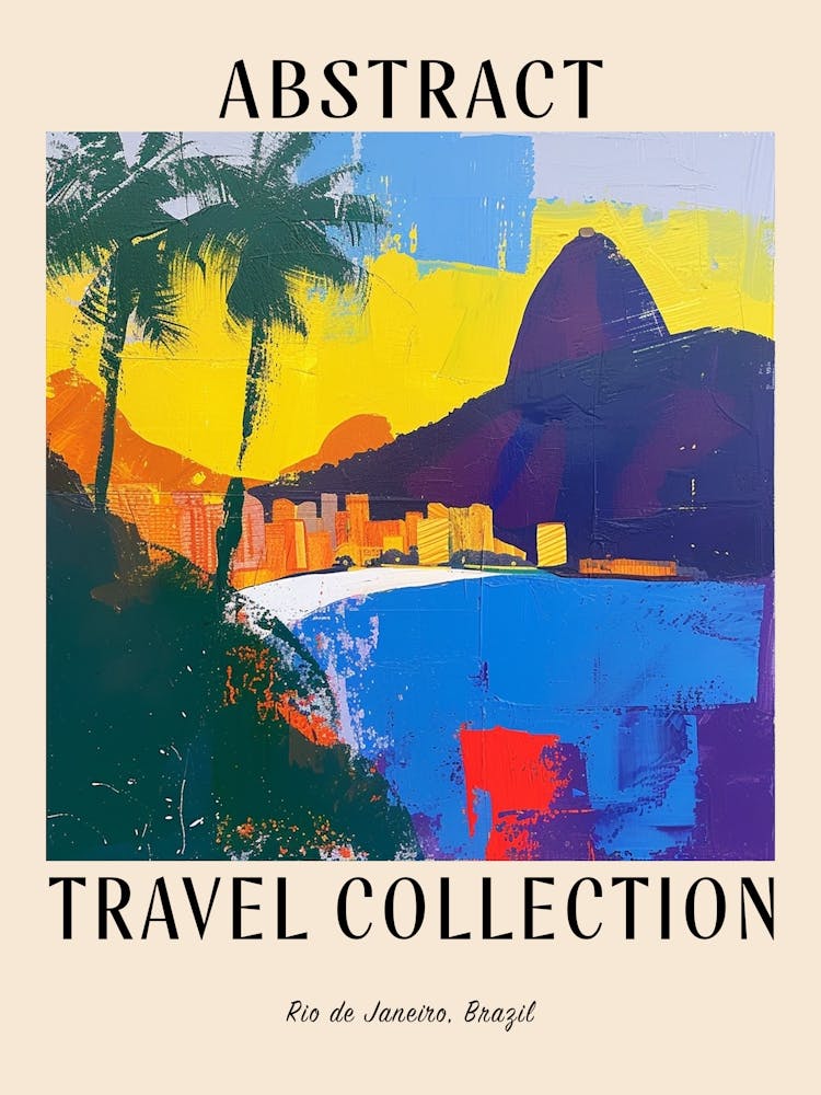 Abstract Travel Collection Poster Rio De Janeiro Brazil 6