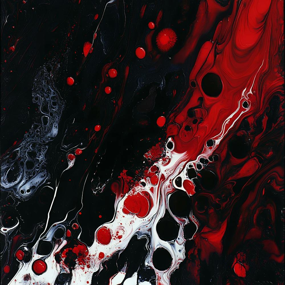 Abstract In Red And Black