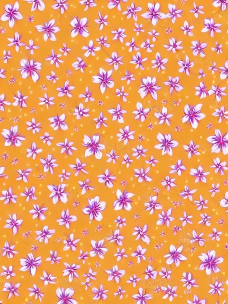 Vinca Floral Print Retro Pattern 2 Flower