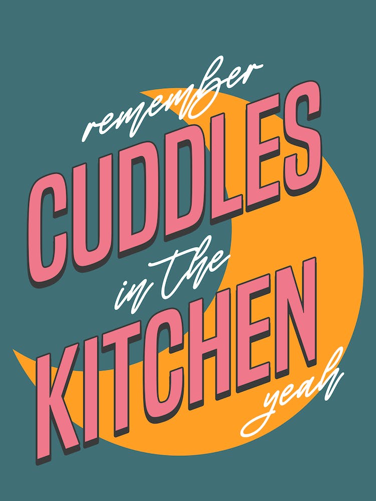 Arctic Monkeys Mardy Bum Cuddles In The Kitchen Green Moon Print