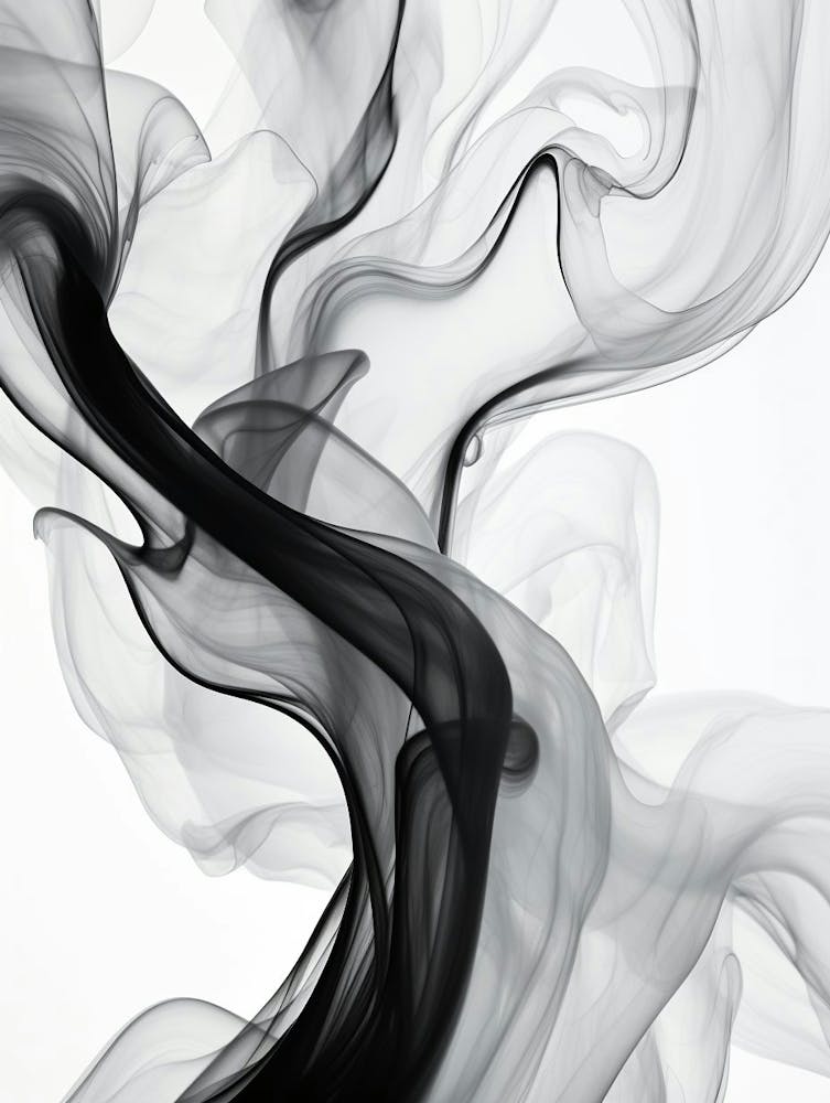 Fluid Dynamics Abstract Black And White 5