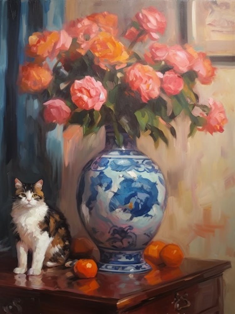 Peony With A Cat 2