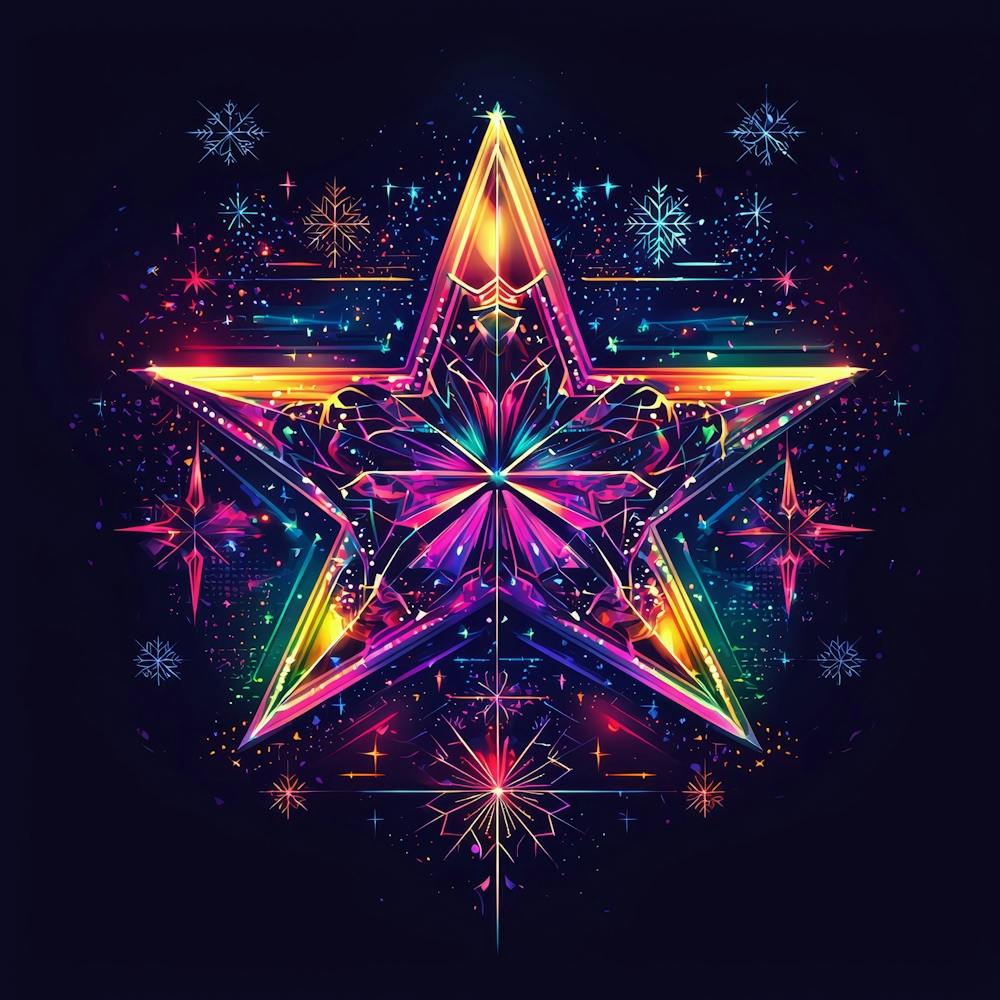 Vector Illustration Glowing Holiday Stars