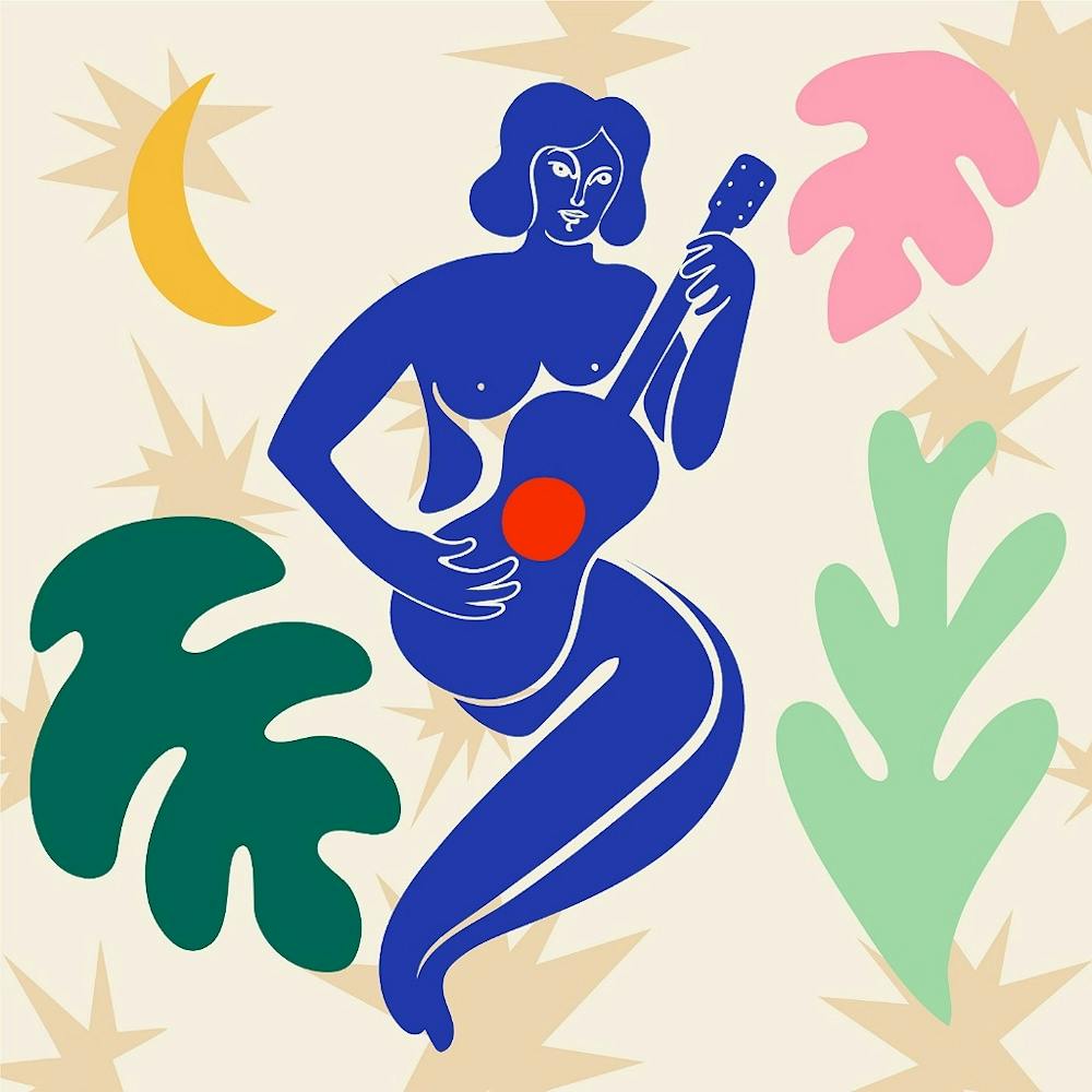 Woman Playing A Guitar