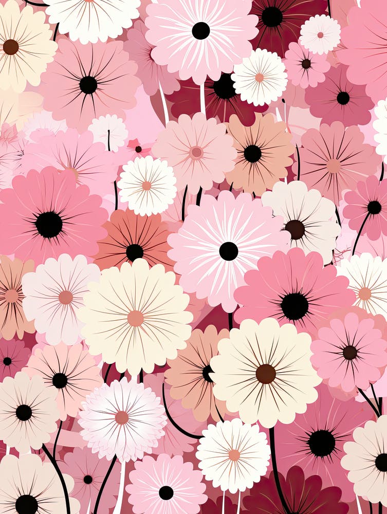 Pink Flowers Seamless