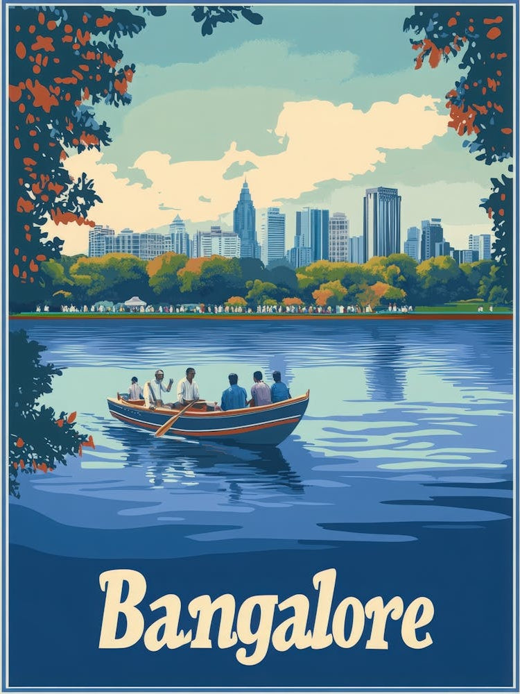 Aihrgdesign A Retro Travel Poster For Bangalore 1