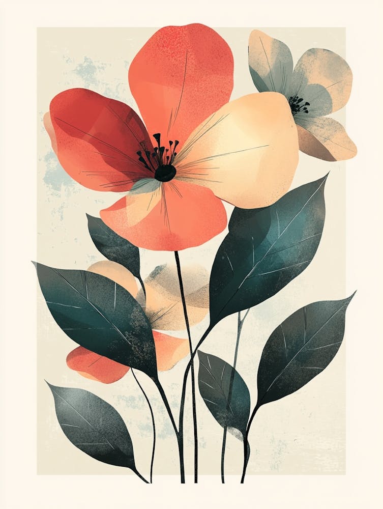 Flowers On A White Background