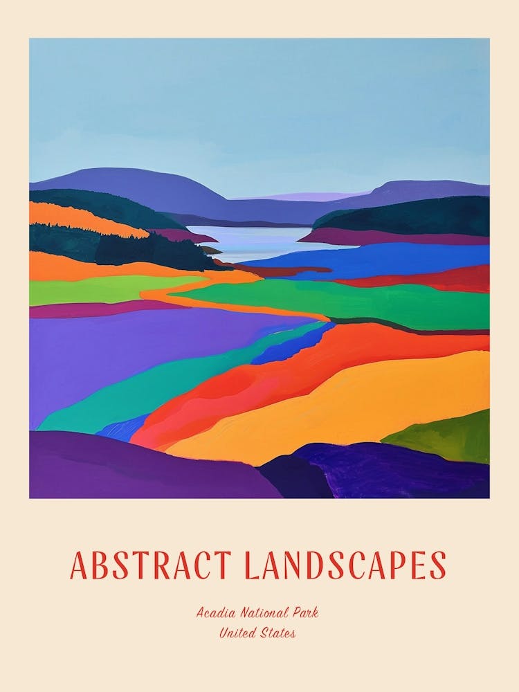 Colourful Abstract Acadia National Park Usa 3 Poster