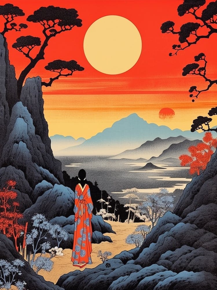 Miyako Jima, Japan Vintage Travel Art 3
