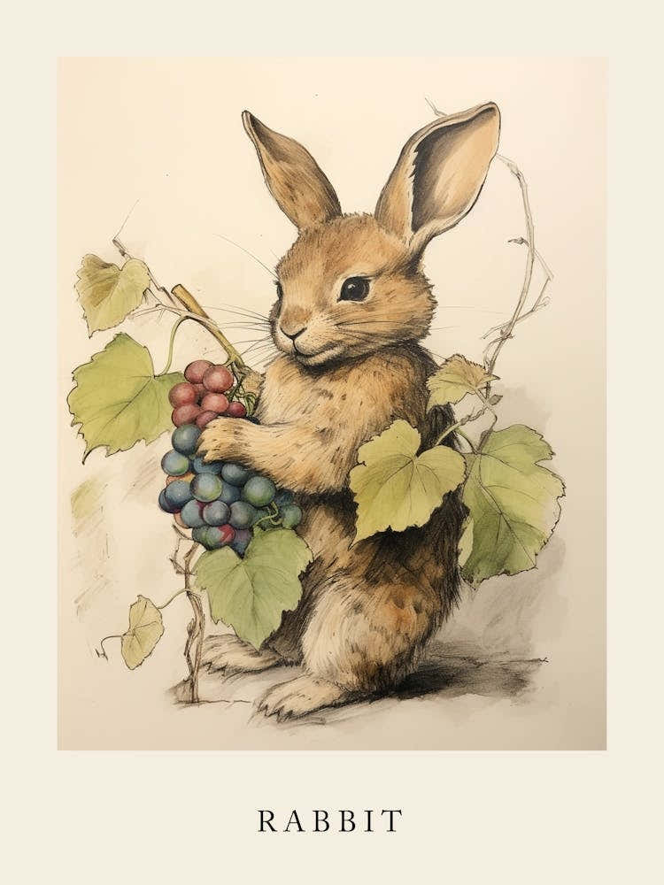 Beatrix Potter Inspired  Animal Watercolour Rabbit 7