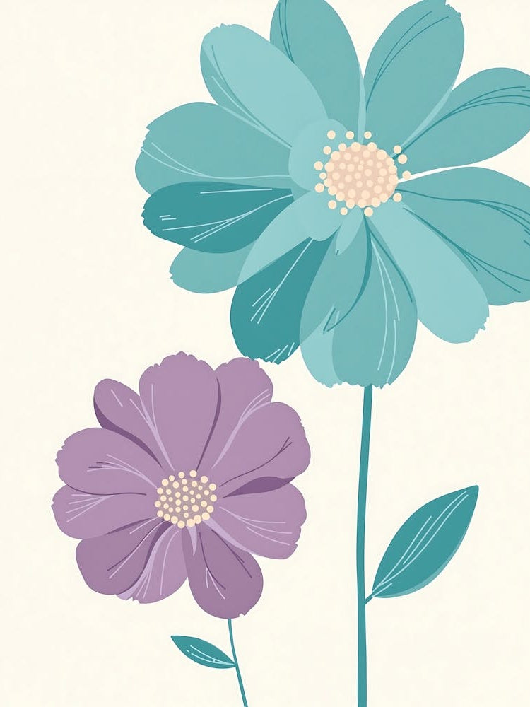 Delicate Botanical Composition in Pastel Shades