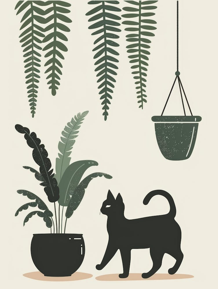 Cat And Plants 1