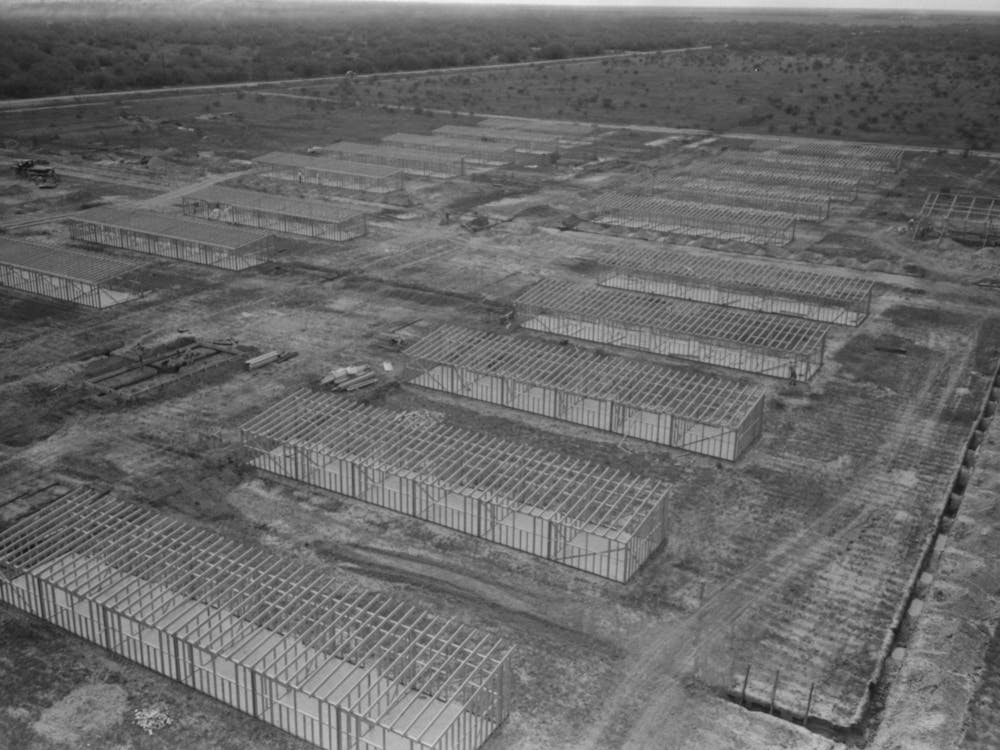 Untitled Photo, Possibly Related To Migrant Camp Under Construction, Sinton, Texas By Russell Lee