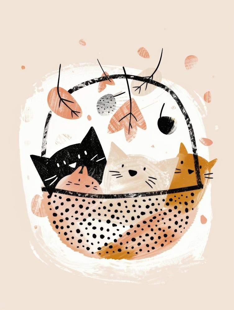 Cats In A Basket 1