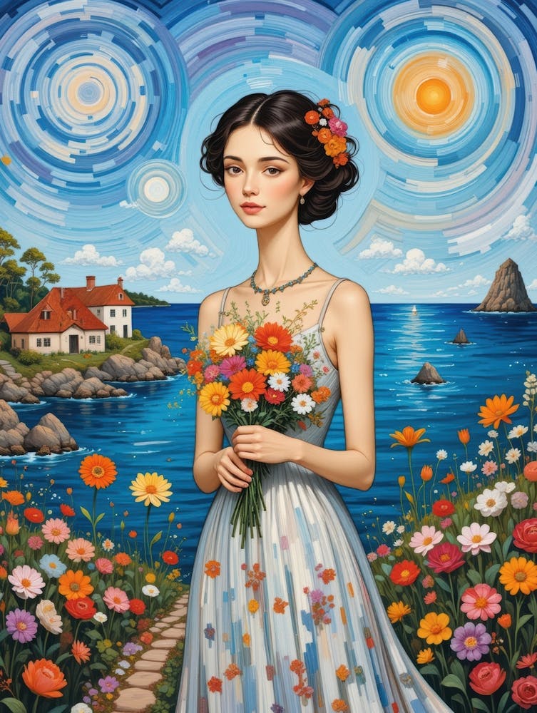 Woman With Flowers 2