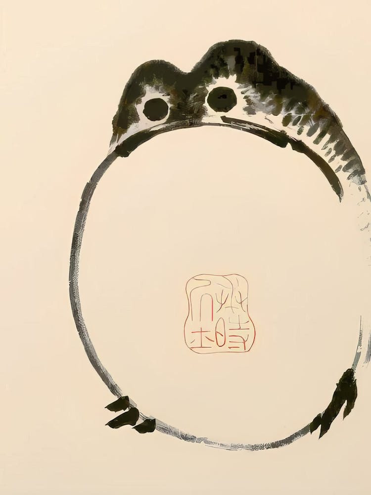 Japanese Frog Print Matsumoto Hoji Poster Frog Wall Art Vintage Print Frog Retro Funny Animalable Wall Art