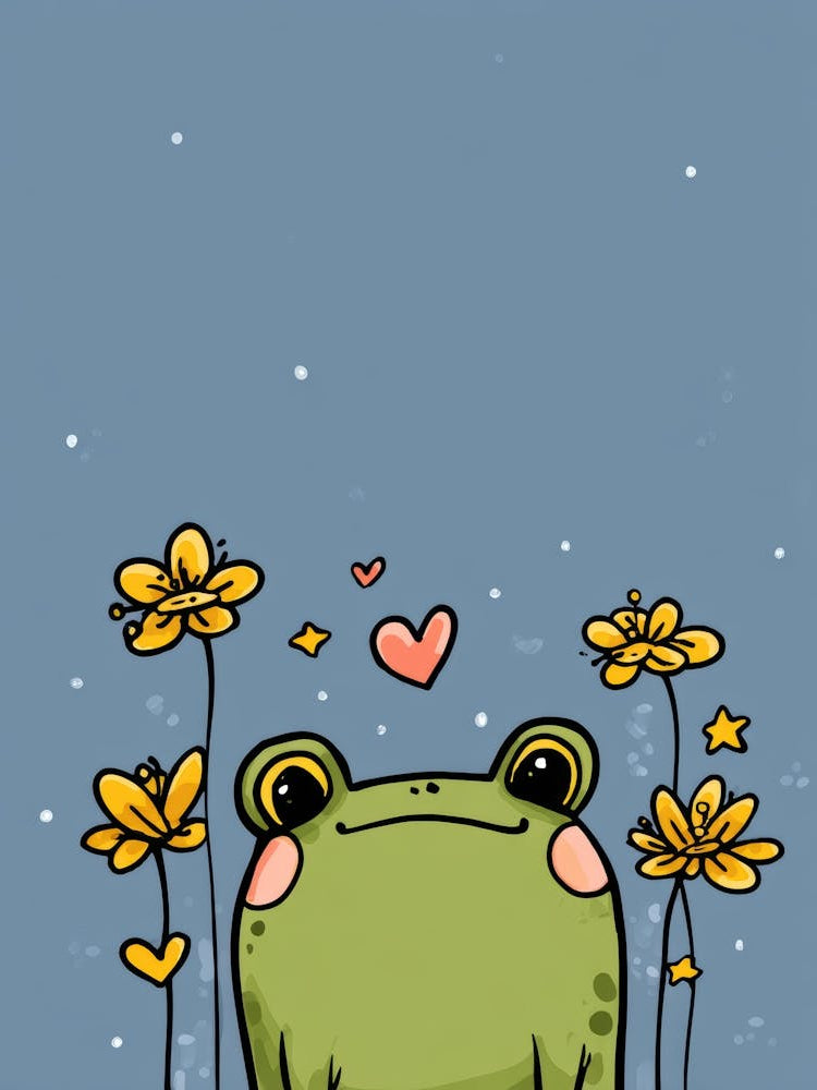 Frog With Flowers 2