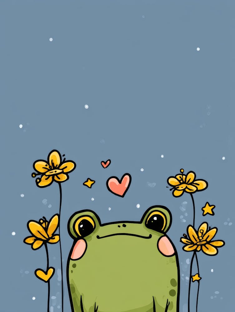 Frog With Flowers 2