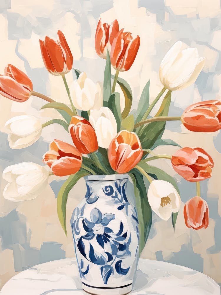 Tulip Flower Still Life Painting 1 Dreamy