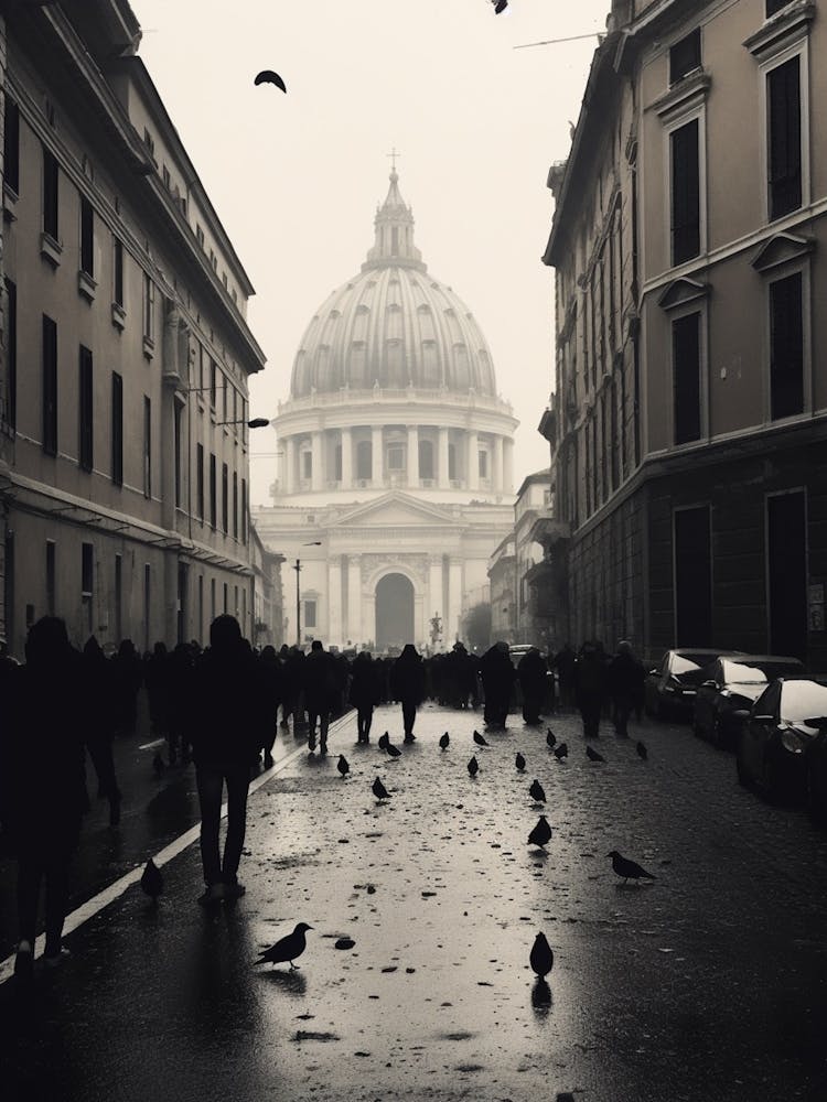 Rome, Black And White Analogue Photograph 1