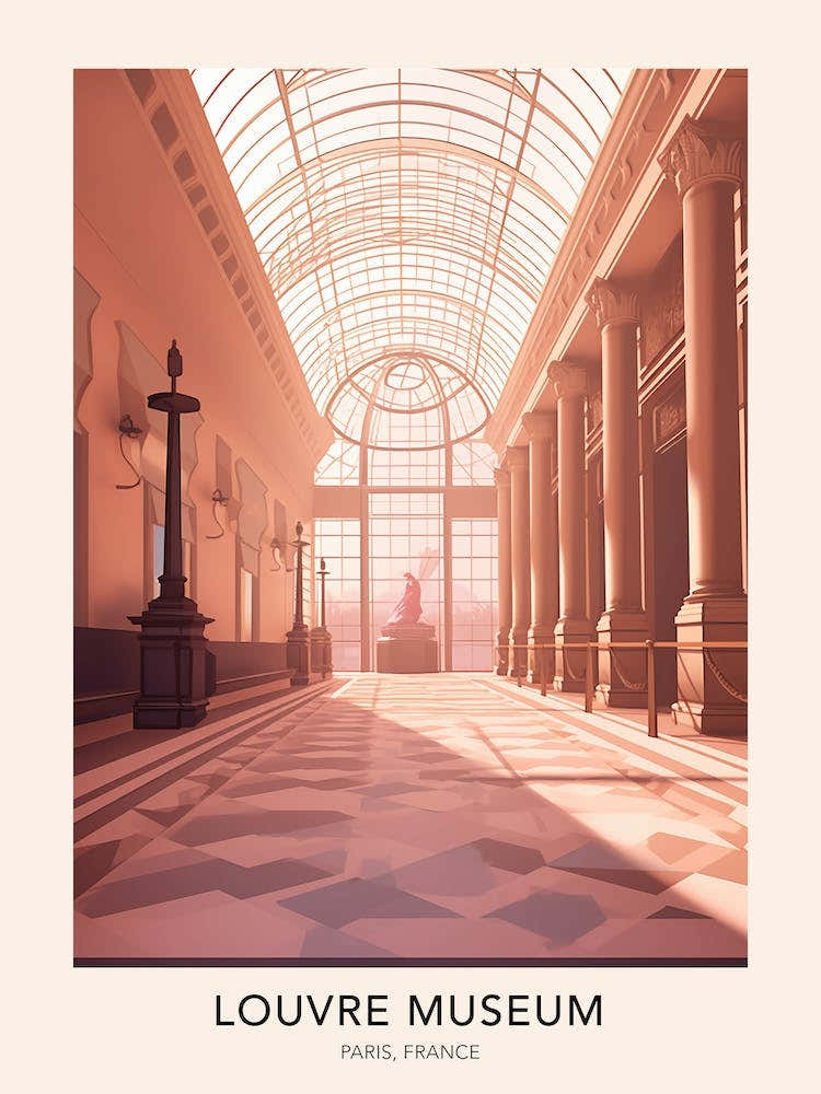 The Louvre Museum Paris France 3 Travel Poster