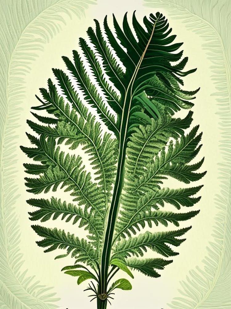 Quastenfarn 1 Vintage Botanisches Poster