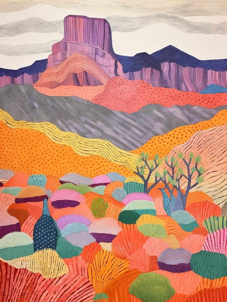 Mount Grosvenor United States 1 Colourful Mountain Illustration